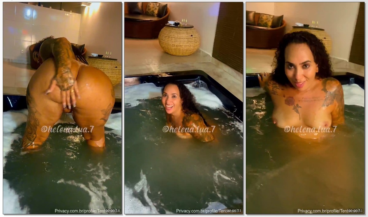 Helena Lua mostrando tudo em um vídeo picante na banheira do hotel