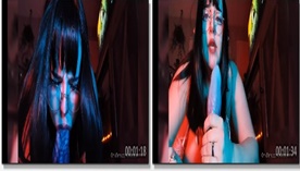 Misscxxt, vestida de diabinha, capricha no oral em seu brinquedinho
